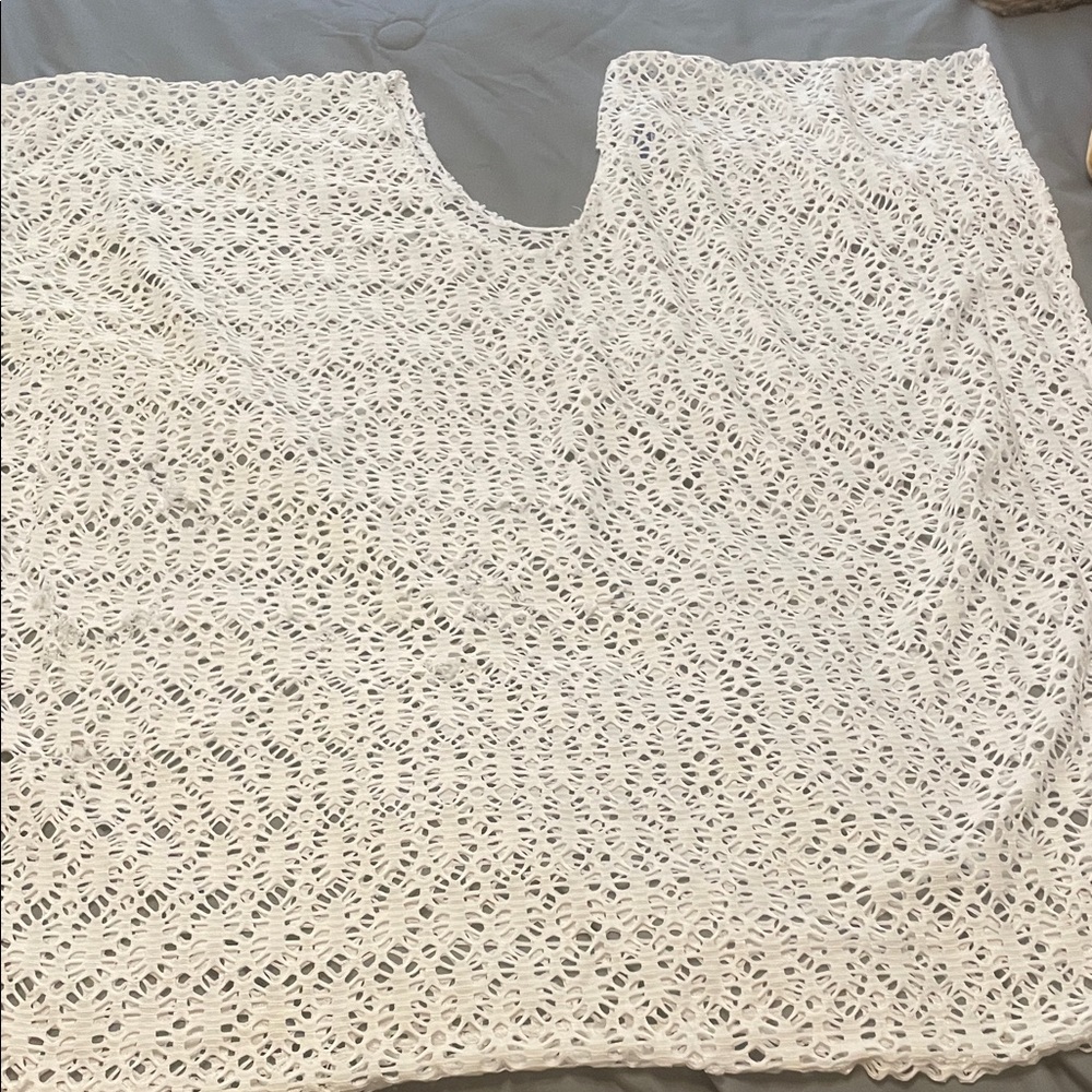 White Crochet Knit Top